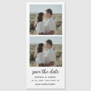 2 Tiras de Fotomatón Imán de Boda Save The Date