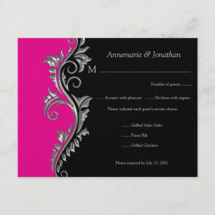 #2 Vintage Pink and Black con Silver Swirl RSVP