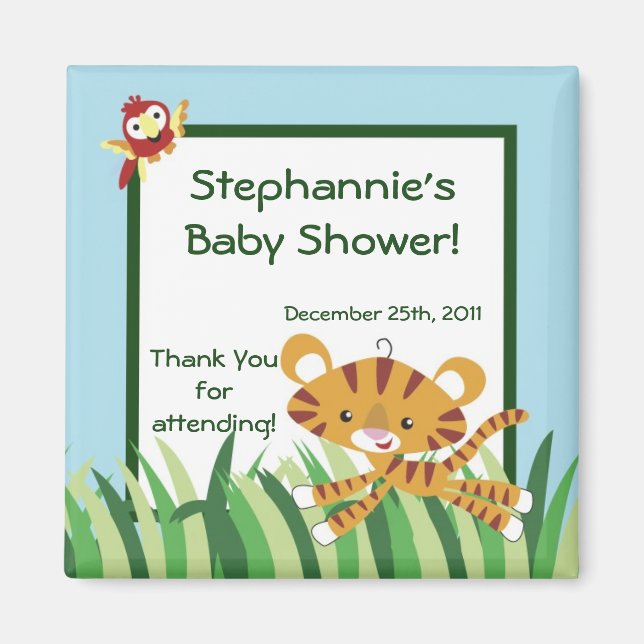 2"x2" Favorito Imán Lluvia-Selva Animal (Frente)