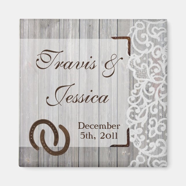 2"x2" Favorito Imán zapatos de caballo en café de  (Frente)