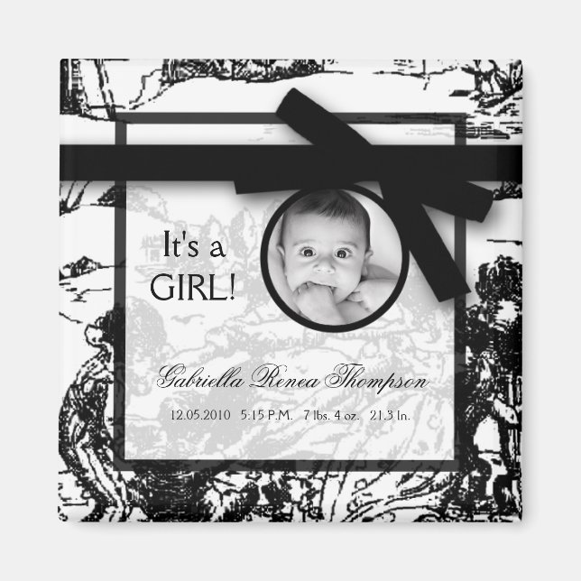 2"x2" imán de Invitación de tela de tela blanca ne (Frente)