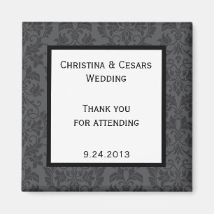 2"x2" imán de Invitación Gótico Formal Gris Negro