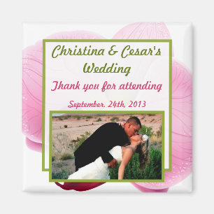 2"x2" Invitación imán de color rosa Orquídea Largo