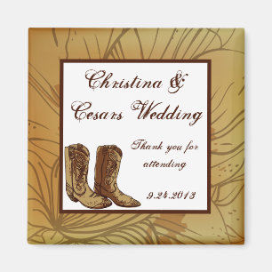 2"x2" Invitación imán Gorra/arranque de vaca occid