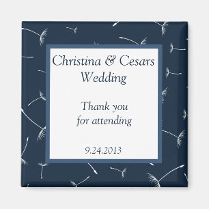 2"x2" Invitación imán Marina Azul Dandelion Flow