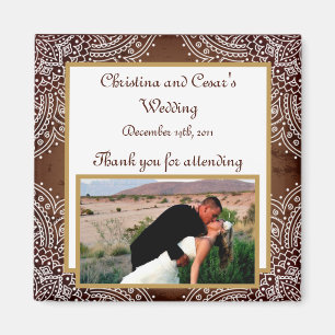 2"x2" Invitación imán profundo marrón marroquí