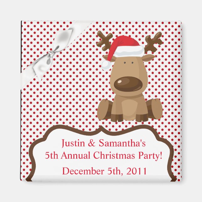 2"x2" Navidades de renos preferidos del imán XMAS  (Frente)