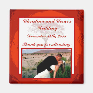 2"x 2" imán de Invitación Red Sunset en África