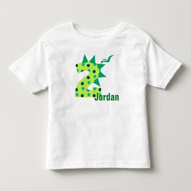 2da camisa del dinosaurio del cumpleaños del (Anverso)