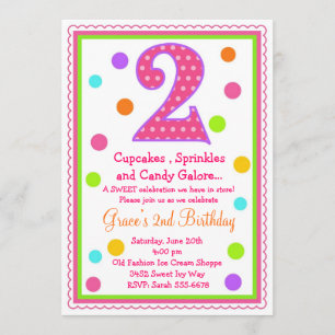 2da invitación del cumpleaños de la sorpresa dulce