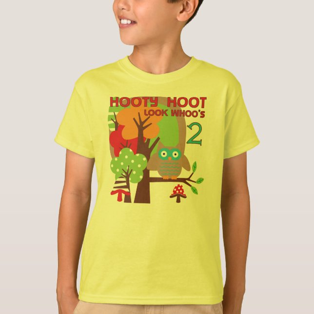 2das camisetas y regalos del cumpleaños del búho (Anverso)