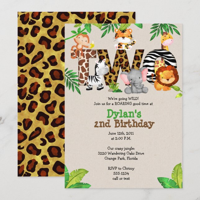 2das invitaciones de la fiesta de cumpleaños de la (Anverso / Reverso)