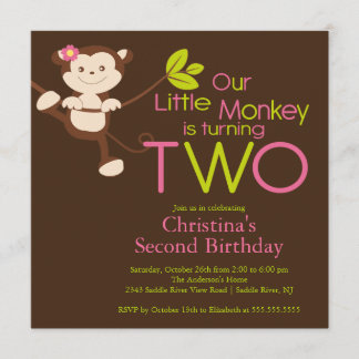 2das invitaciones de la fiesta de cumpleaños del