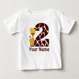 2do Camisa personalizada jirafa del cumpleaños