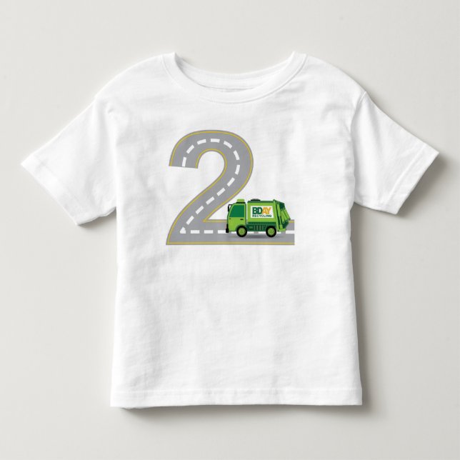 2do Camiseta del camión de basura del cumpleaños (Anverso)