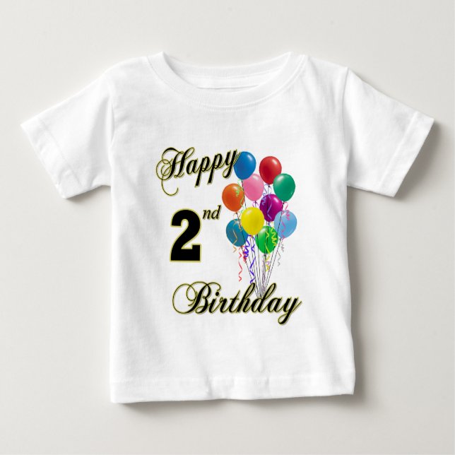 2do camisetas del cumpleaños y ropa felices del (Anverso)