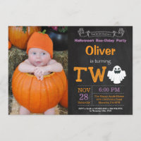 2do Invitación de la foto del fiesta de Halloween