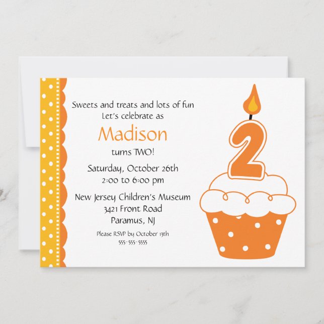 2do Invitación de la magdalena del cumpleaños (Anverso)