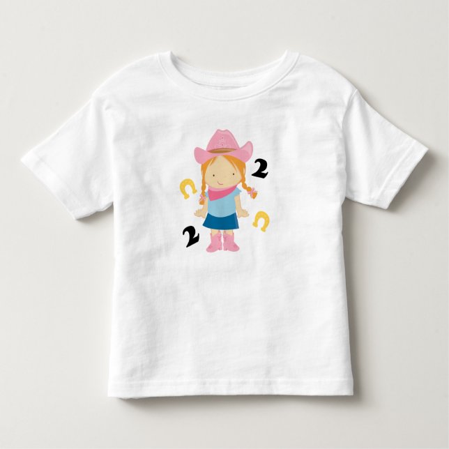 2do Vaquera del cumpleaños camiseta de 2 años (Anverso)