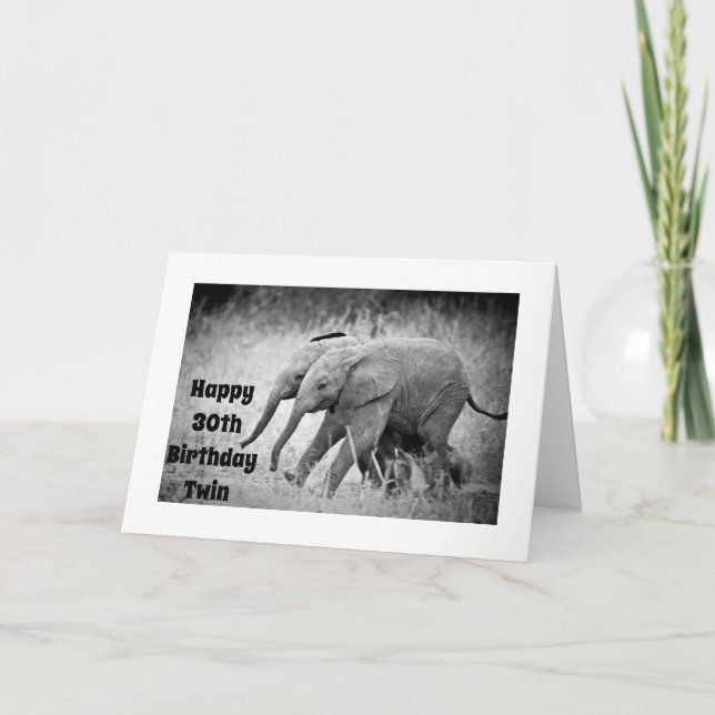 **30º CUMPLEAÑOS** DESEO DE MI ***TWIN*** Tarjeta (Anverso)