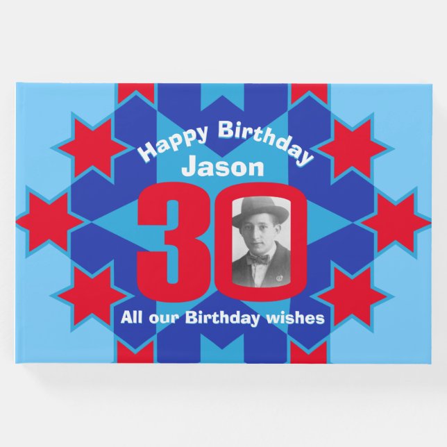 30.ª foto estrella de cumpleaños libro de invitado (Anverso)