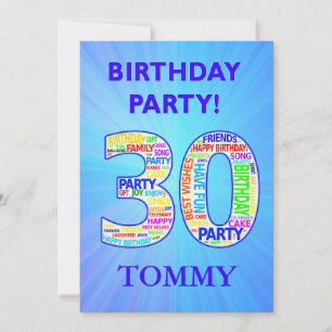 30.ª invitación a fiesta de cumpleaños Añadir un n