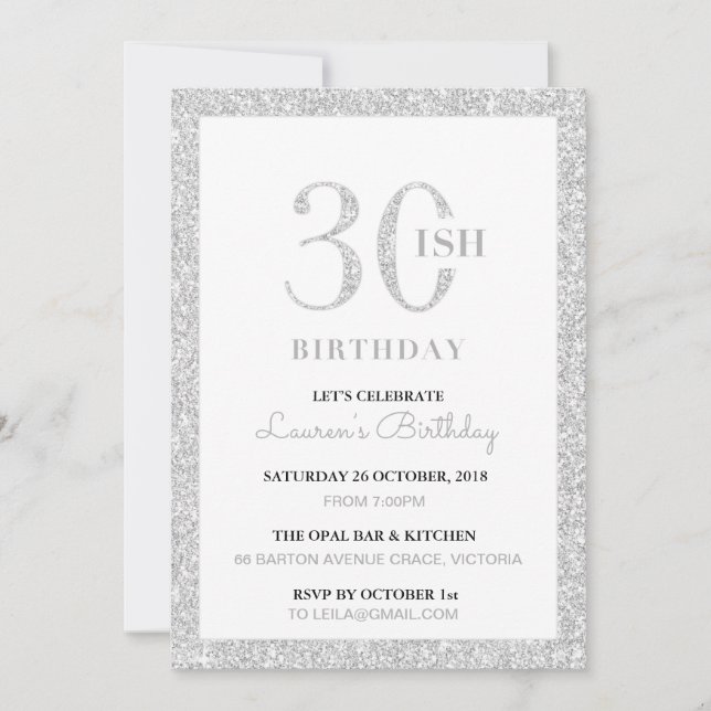 30.ª Invitación a la fiesta de cumpleaños (Anverso)