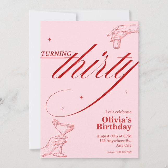 30.ª invitación a la fiesta de cumpleaños (Anverso)