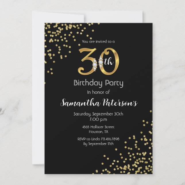 30.ª invitación a la fiesta de cumpleaños (Anverso)