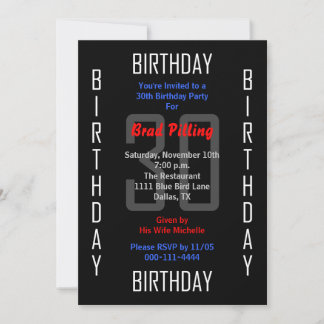 30.ª invitación a la fiesta de cumpleaños 30