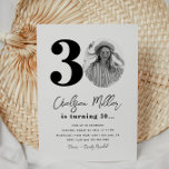 30.ª invitación a la fiesta de cumpleaños | 30 cum<br><div class="desc">Minimalista Invitación de cumpleaños a la foto número 30. ¡Listo para ser personalizado por usted!</div>