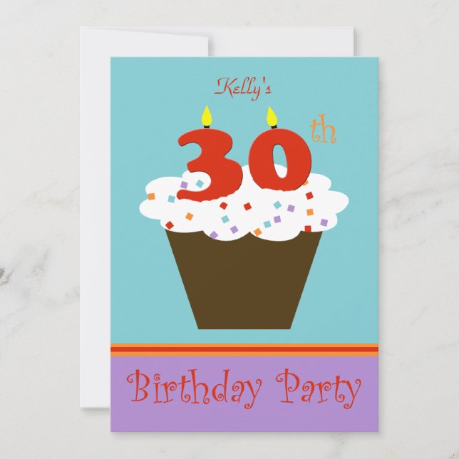 30.ª invitación a la fiesta de cumpleaños 30 velas (Anverso)