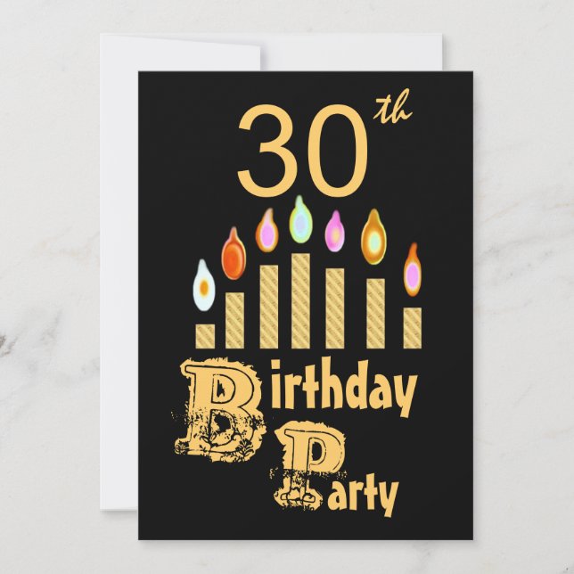 30.ª invitación a la fiesta de cumpleaños - ORO (Anverso)
