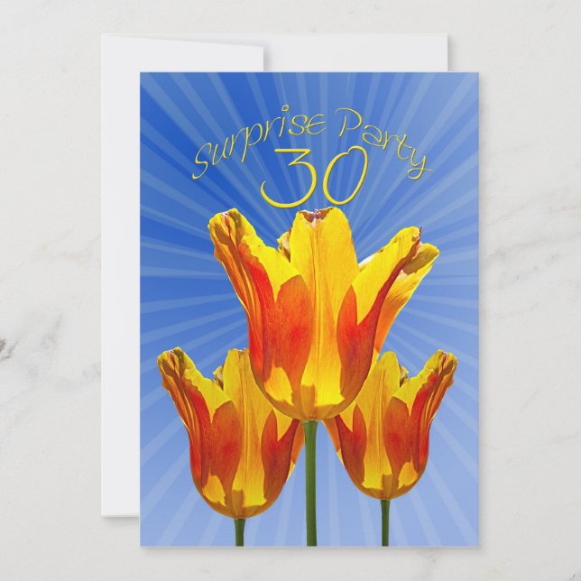 30.ª Invitación a la fiesta de cumpleaños sorpresa (Anverso)