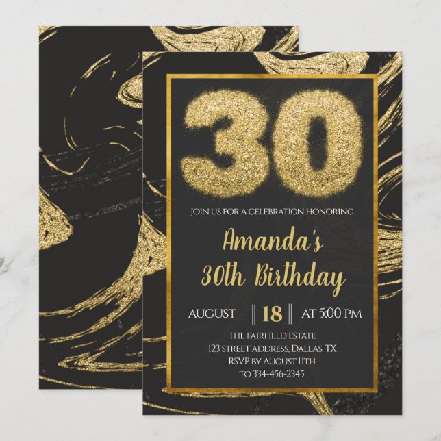 30.ª Invitación al cumpleaños del Mármol Negro de  (Anverso / Reverso)