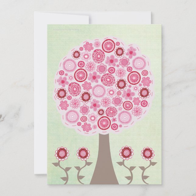 30.ª invitación de árbol rosado del diseñador de c (Anverso)