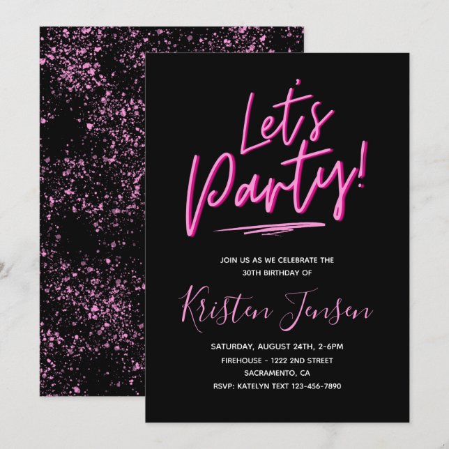 30.ª invitación de cumpleaños | 30.º Fiesta de cum (Anverso / Reverso)