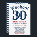 30.ª invitación de cumpleaños a la Marina Azul<br><div class="desc">Una invitación divertida y sorprendente de los 30 años para un esposo,  amigo,  padre o abuela.</div>