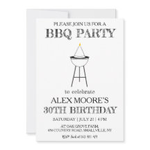 30.ª invitación de cumpleaños bbq