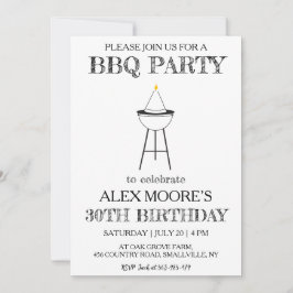 30.ª invitación de cumpleaños bbq