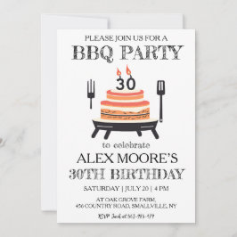 30.ª invitación de cumpleaños bbq
