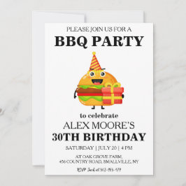 30.ª invitación de cumpleaños bbq