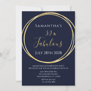 30.ª invitación de cumpleaños de la Marina de Oro