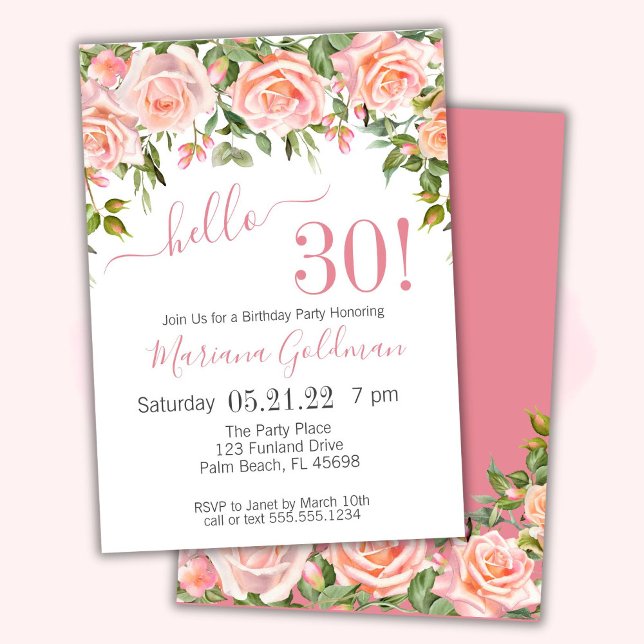 30.ª invitación de cumpleaños Fiesta moderno con f (Subido por el creador)