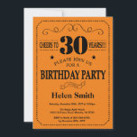 30.ª invitación de cumpleaños negro y Naranja<br><div class="desc">30.ª Invitación de cumpleaños Tipografía negra y Naranja. Fondo negro y Naranja. Cumpleaños de adultos. Cumpleaños de hombres o mujeres. Invite a un niño o a una Chica. 13.º 15.º 16.º 18.º 20.21.30.40.50.60.70.80.90.100. Cualquier edad. Para una mayor personalización, haga clic en el botón "Personalizar" y utilice nuestra herramienta de diseño...</div>