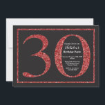 30.ª invitación de cumpleaños Purpurina rojo<br><div class="desc">30.ª Invitación de cumpleaños. Invitación a la fiesta de cumpleaños de Purpurinas negros y rojos con fondo de pizarra. Cumpleaños sorpresa. Cumpleaños de adultos. Hombres o Mujeres Fiesta de Bday Bash. Para una mayor personalización, haga clic en el botón "Personalizar" y utilice nuestra herramienta de diseño para modificar esta plantilla....</div>