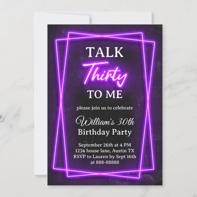 30.ª Invitación De Cumpleaños Treinta Para Mí (Anverso)