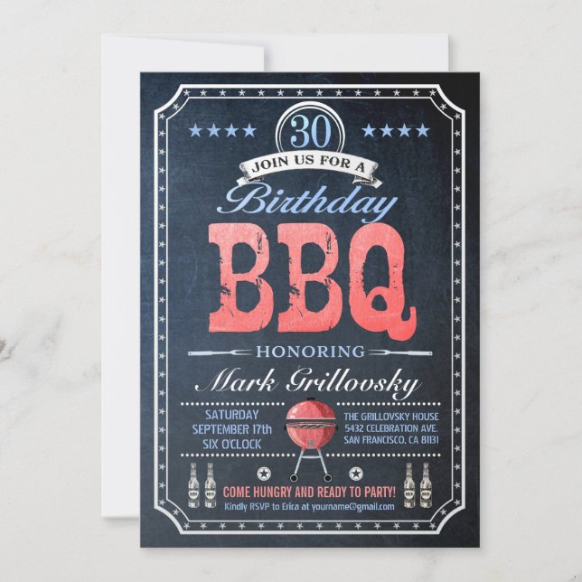 30.ª invitación para barbacoa | Pizarra (Anverso)