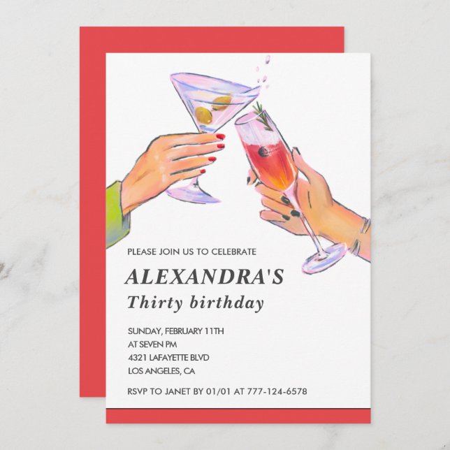 30.ª invitación para el cumpleaños Fiesta de diver (Anverso / Reverso)