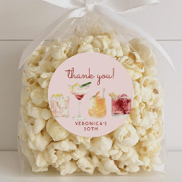 30.ª Pegatina de cócteles acuáticos de cumpleaños